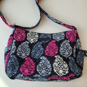 Vera Bradley black/pink/gray crossbody bag